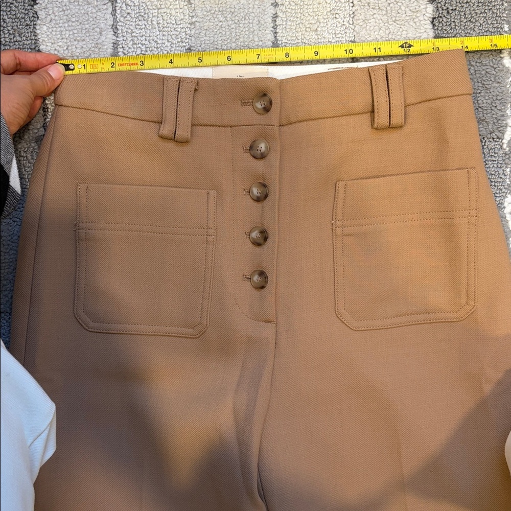 Sezane High-Rise Wide-Leg Pants in Camel - Picture 5 of 8